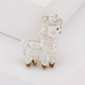 Textured Sparkling Alpaca Metal Brooch in White and Pink view 3