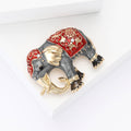Elephant Enamel Brooch In Red And Green Decorative Lapel Pin view 3