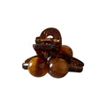Mini Brown Tortoiseshell Hair Claw With Three Round Beads view 5