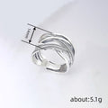 Antique Silver Multi Band Leaf Texture Open Ring Sizes 6-10 view 4