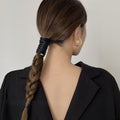 Wrapped Leather Look Ponytail Hair Tie In Black Or Dark Brown view 4