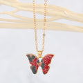 Gold Tone Patterned Butterfly Pendant Necklaces in Four Designs view 5