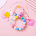Candy Bead Smiley Daisy Keychains in Six Bright Color Combinations view 5