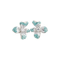 Pastel Crystal Flower Stud Earrings in Three Colors view 5