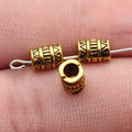 Ridged Tube Spacer Beads in Two Antique Metal Finishes view 3
