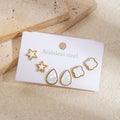 Black And White Geometric Six Piece Stud Earring Sets view 10