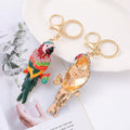 Enamel Parrot Keychain Rhinestone Metal Bird Bag Charm view 4