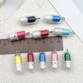 Multicolor Pill Capsule Glossy Charms for Jewelry and Craft Projects view 4