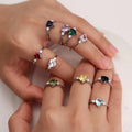 Heart-Shaped Solitaire Slim Ring In Ten Stone Colors view 3