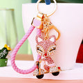 Jeweled Scooter Riding Fox Keychains in Five Colors and Fifteen Loop Options view 11