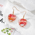 Wire Wrapped Heart Gradient Resin Drop Earrings 5 Colors view 8