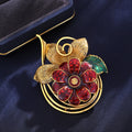 Flower Enamel Metal Brooch Pin 5 x 6.5 cm for Jackets and Lapels view 5