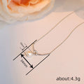 Faux Pearl Knot Open Bar Pendant Necklace Gold White Gold view 4