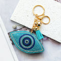 Large Rhinestone Evil Eye Tassel Clip Keychains in Seventeen Designs view 8