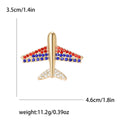 Rhinestone Airplane Metal Brooch in Gold and Tricolor Styles view 7