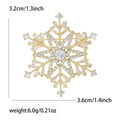 Gold Tone Crystal Snowflake Brooch with Openwork Points view 5