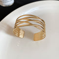 Gold Silver Wide Open Cuff Bracelets Seven Metal Styles view 12