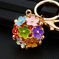 Enamel Flower Ball Keychains in Multicolor Pink and White with Braided Loops view 6