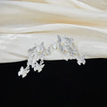 Butterfly Cluster Tassel Drop Earrings Gold Silver Tones view 4