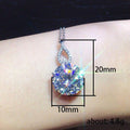 Silver Round Six Prong CZ Gourd Bail Pendant Necklace view 5