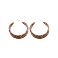 Brown Leopard Pattern Wide C Hoop Statement Earrings view 5