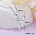 Silver Heart Stethoscope Clear CZ Pendant Necklace view 5