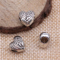 Feathered Wing Heart Large Hole Beads in Two Antique Finishes view 2