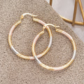 Tricolor Slim Hoop Earrings in Tricolor Metals Metal Jewelry view 3