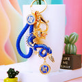 Jeweled Zodiac Dragon Keychains with Fortune and Loose Heart Loop Options view 2