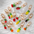 Mini Glass Fruit and Vegetable Clip Keychains in Fifteen Designs view 1