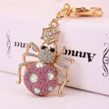 Rhinestone Spider Keychain Gold Metal Crystal Bag Charm view 7