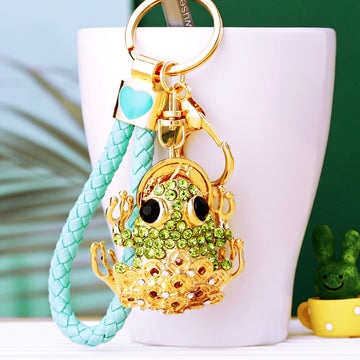 Mixed Jeweled Money Toad and Fortune Pouch Keychains in Six Options