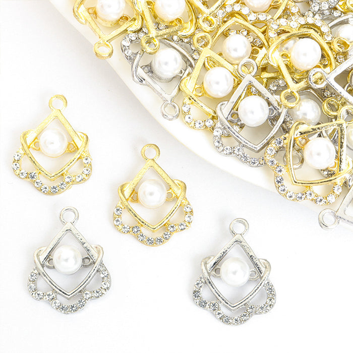 Crystal-Accented And Pearl-Look Gold Silver Pearl Pearl-look Jewelry Pendants in 2 Styles
