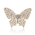 Pearl and Crystal Butterfly Brooch in Gold or Silver Tone view 5