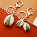 Jeweled Pistachio Keychains in Single Double and Braided Loop Options view 4