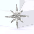 Eight Point Crystal Starburst Brooch in Silver or Gold view 3