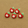 Red Strawberry Novelty Stud Earrings with White Face Detail view 1