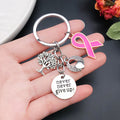 Antique Silver Tree of Life Wing Heart and Never Give Up Keychain view 2
