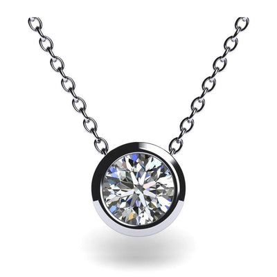 Silver Tone black rim round pendant shown in front detail view