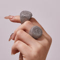 Wide Beaded Texture Square Signet Stainless Steel Ring view 4