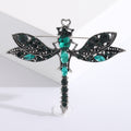 Crystal Dragonfly Brooch with Openwork Wings in Two Colors view 3