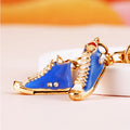 Jeweled White High Top Shoe Keychains with Two Hardware Options view 4