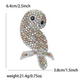 Crystal Owl Brooch in Four Pastel Color Metal Finishes view 8