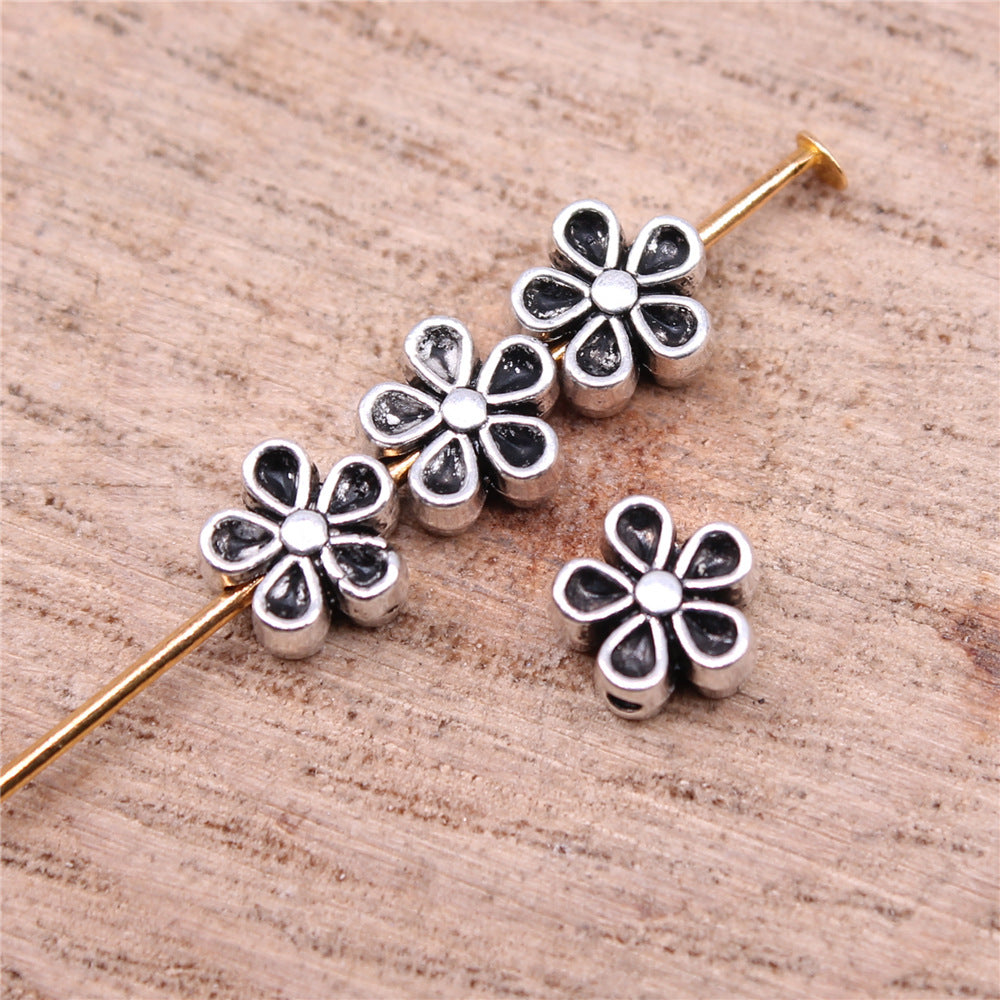 7x3mm 0.4g Multicolor Zinc Alloy Flower Spacer Beads for Bracelet Necklace DIY Jewelry Making