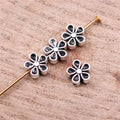 Five Petal Flower Spacer Beads in Detailed Metal Finishes for Jewelry Making view 2