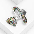Silver Lady Hat Brooch Abalone Shell Brim Portrait Pin view 3