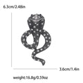 Textured Alloy Cobra Snake Rhinestone Brooch Pin Four Colors view 7