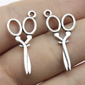 Scissors Pendant Charms in Two Antique Metal Finishes view 1