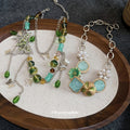 Green Crystal Butterfly Layered Chain Necklaces Fashion Jewelry view 2