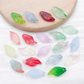Long Glass Leaf Charms With Top Loops in Thirteen Color Finishes view 3